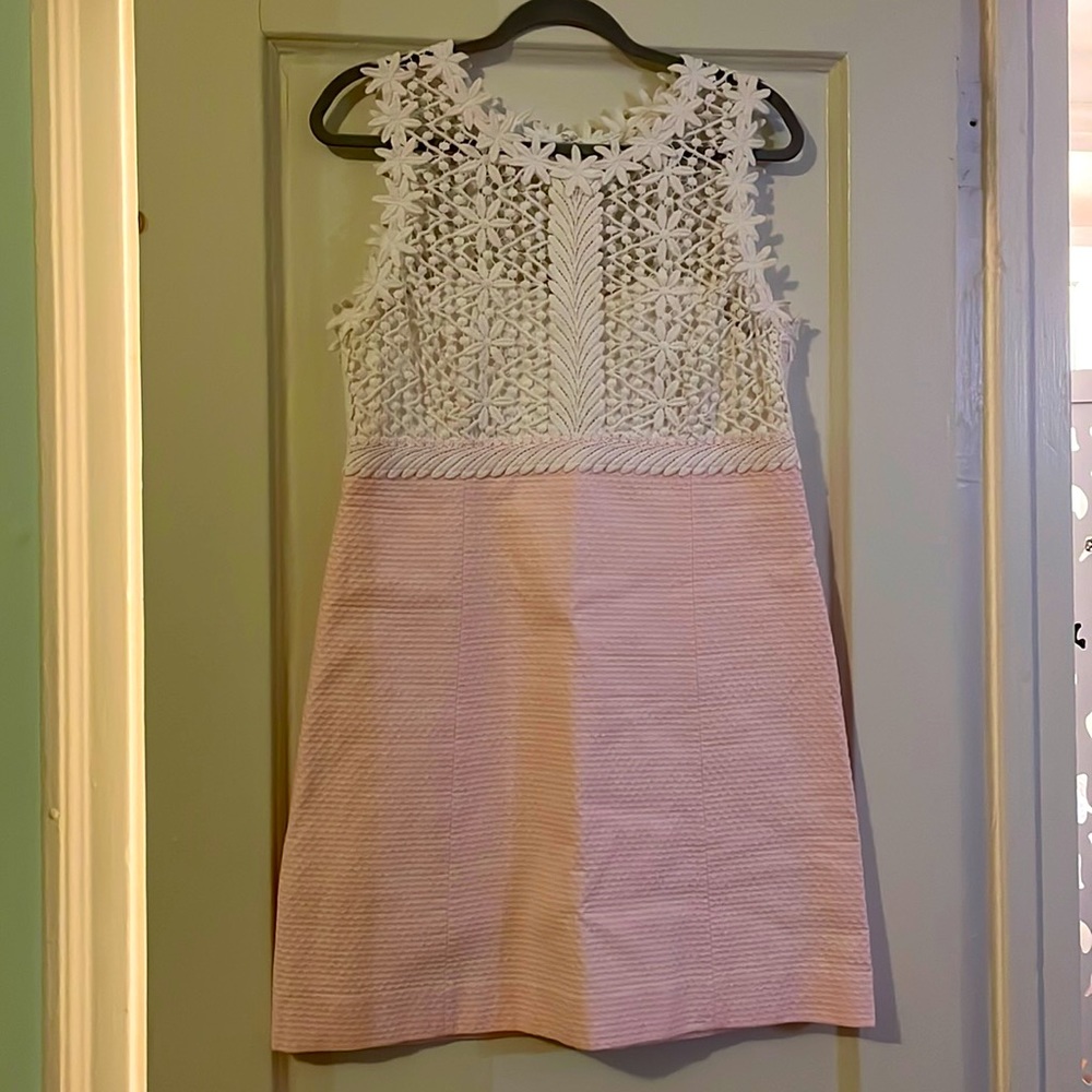 Lilly Pulitzer White and Pink Lace Dress